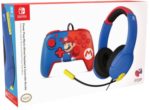 Pack Manette filaire Rematch + Casque Super Mario Switch Airlite PDP