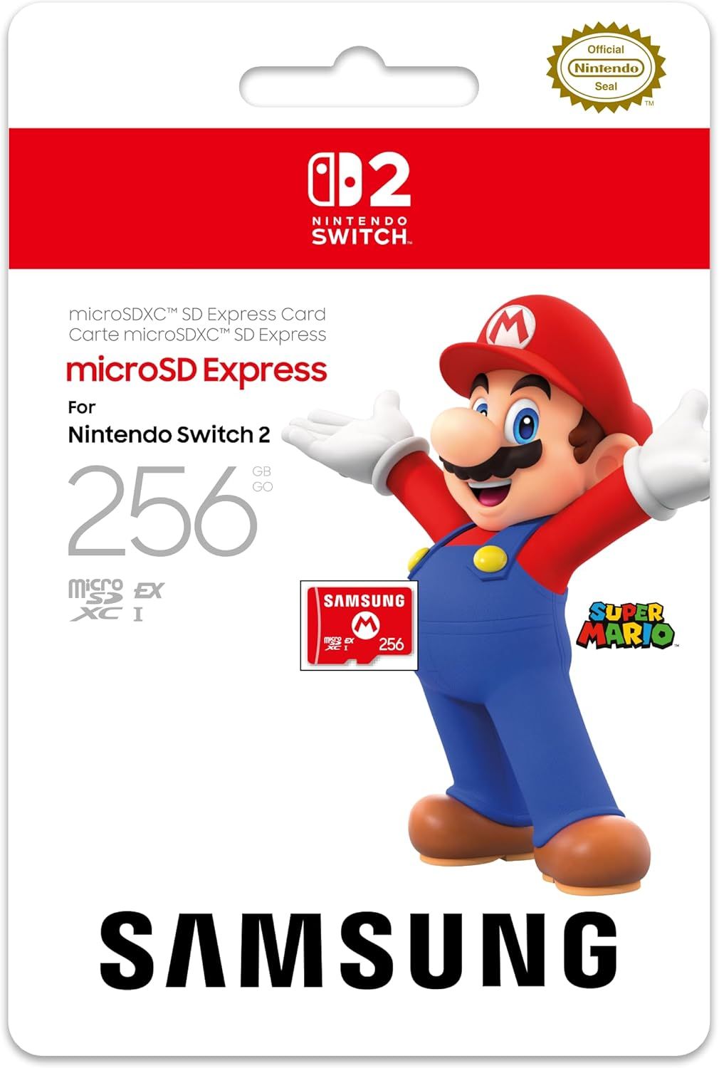Carte mémoire micro SD express 256 Go SAMSUNG pour Nintendo Switch 2