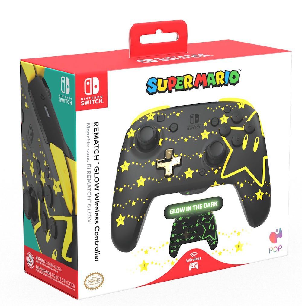 Manette sans fil Switch Rematch  Glow -  Mario Stars