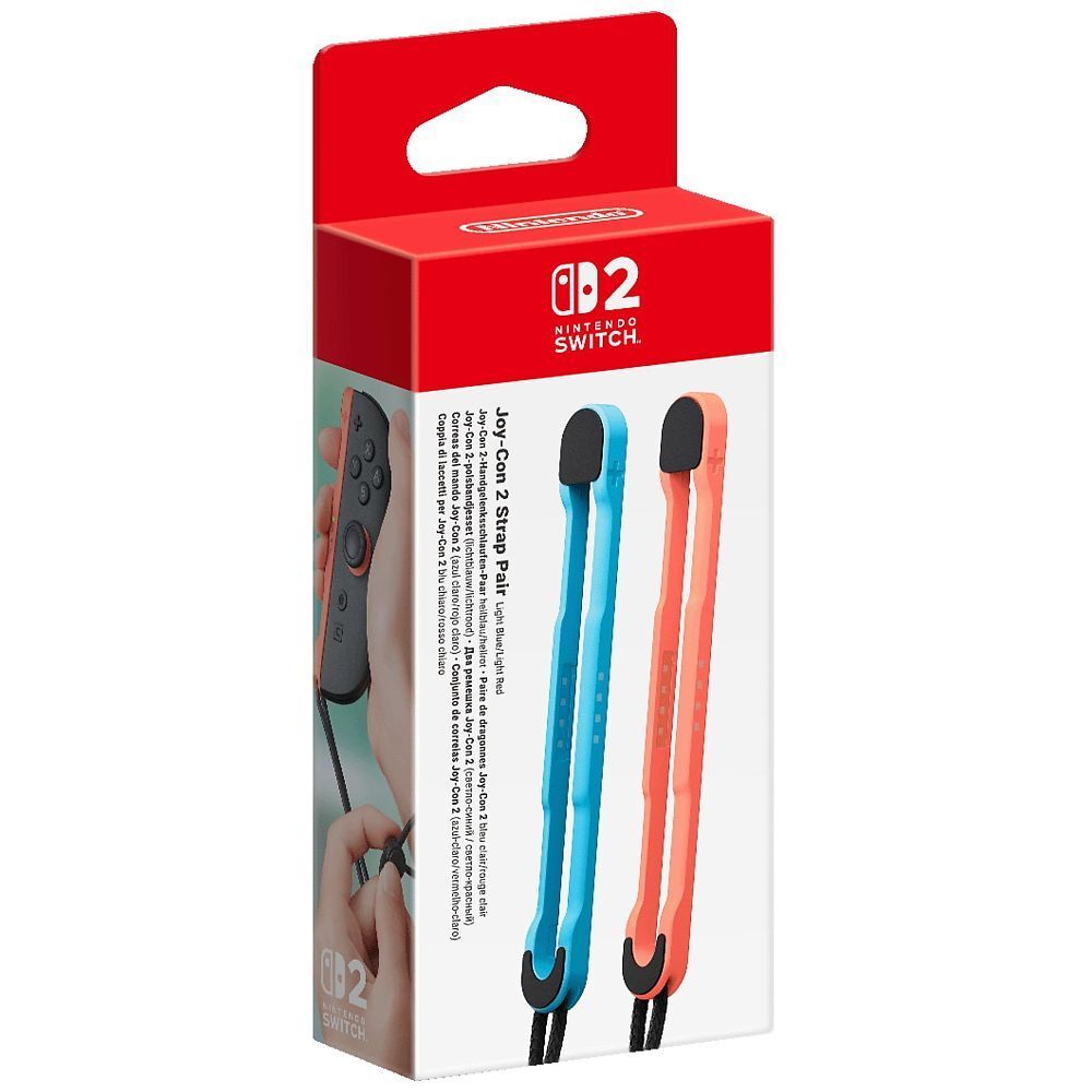 Paire de dragonnes Joy-Con 2 bleu clair/rouge clair