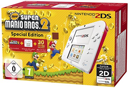 Console Nintendo 2DS - blanc & rouge + New Super Mario Bros. 2