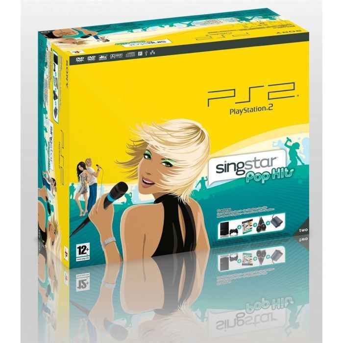 Console PS2 2 noire - Pack singstar pop hits