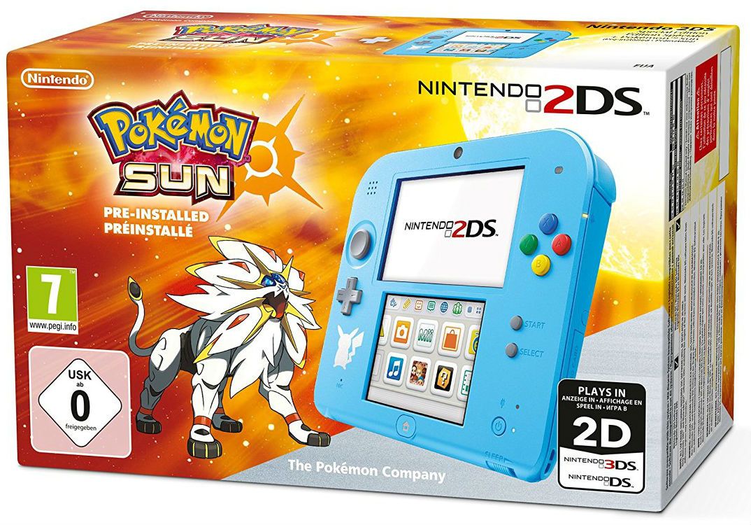 Console Nintendo 2DS pack Pokémon Soleil - bleu