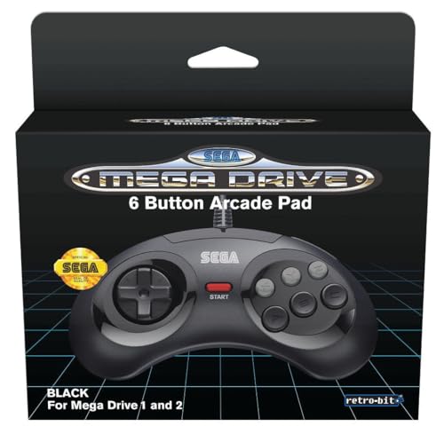 Manette SEGA Mega Drive - noire [retrobit]