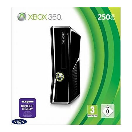 Console XBOX 360 Slim 250Go -  noir brillant