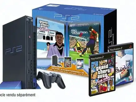 Console PS2 - Pack Pro Evolution Soccer 2 + GTA Vice City