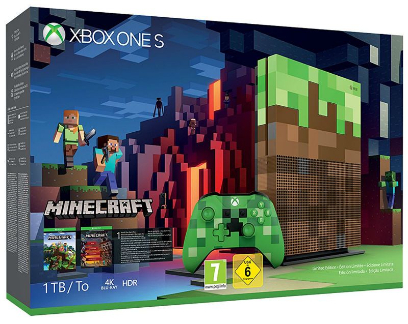 Console Xbox One S 1 To - Edition Minecraft