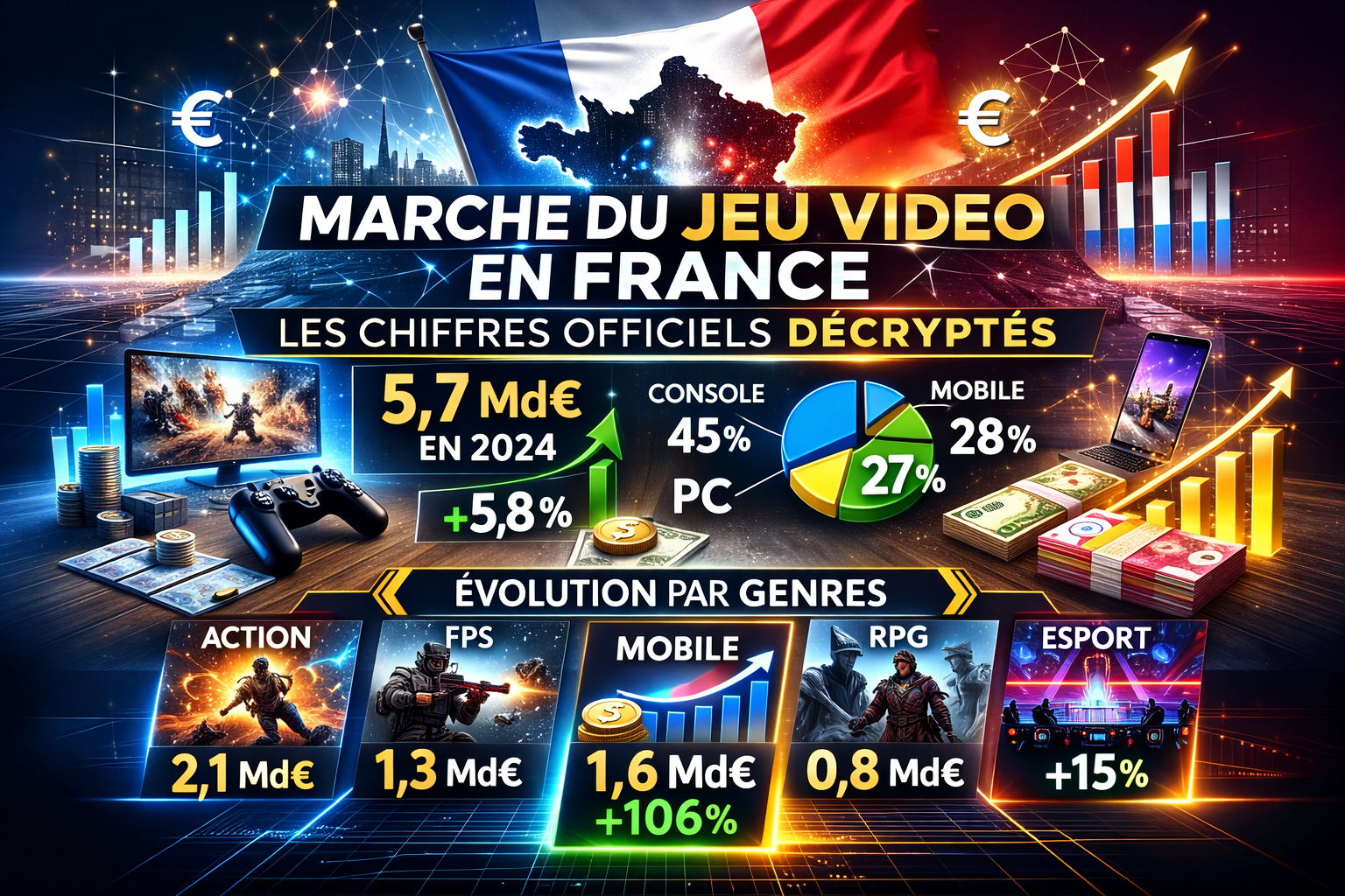 illustration Marché du jeu video en France : les chiffres officiels décryptés