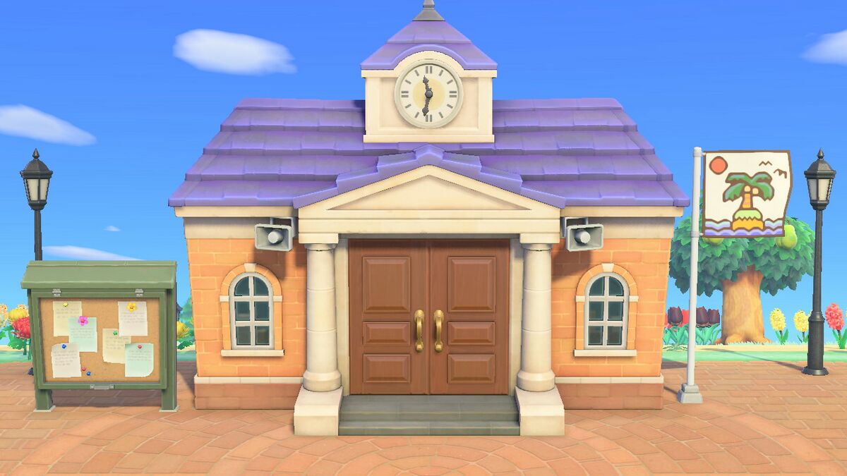 Bureau des résidents améliorés dans Animal Crossing: New Horizons.