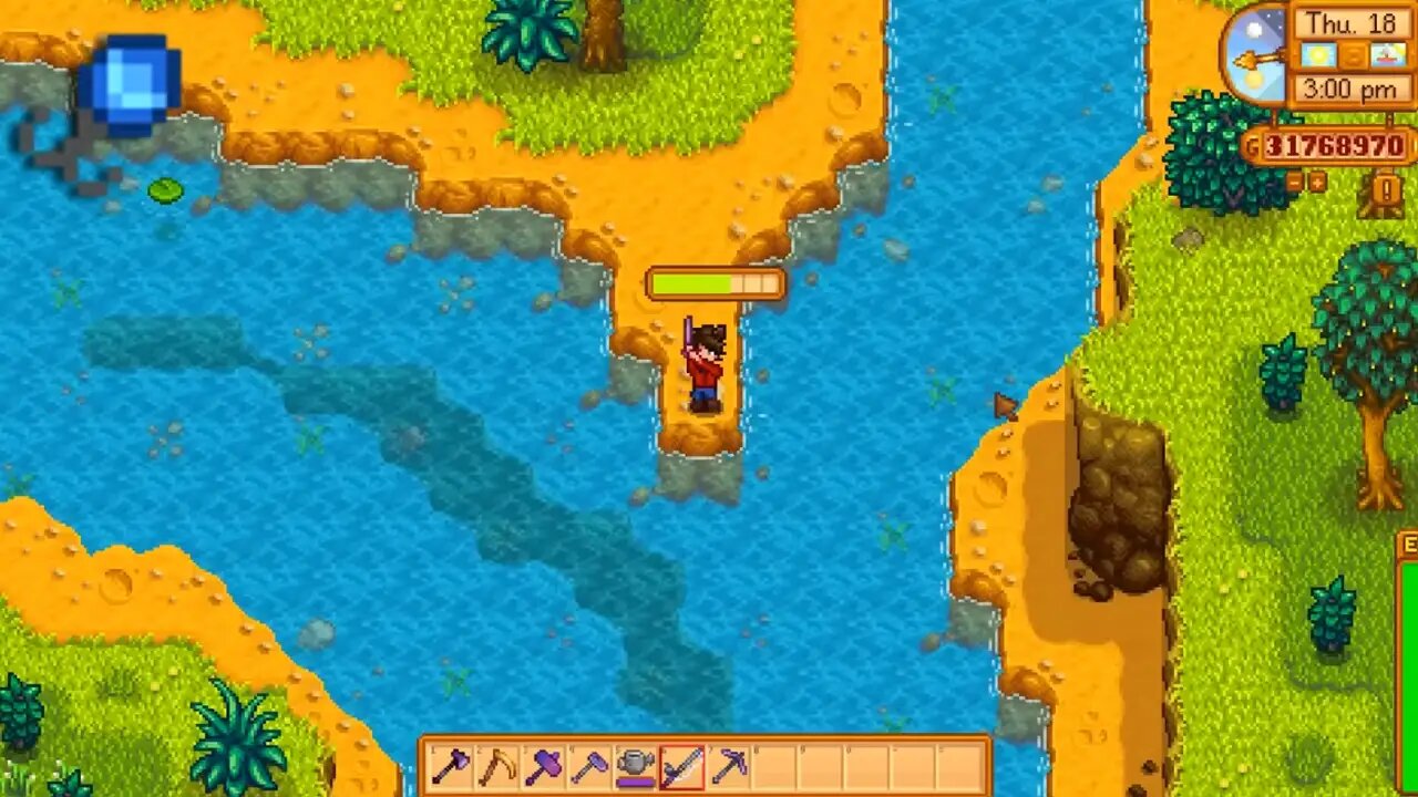 La pêche en montagne dans Stardew Valley.