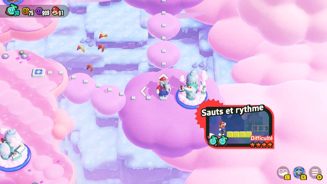 Niveau sauts et rythme du Mont Nébuleux