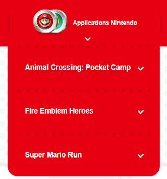 Applications pour lesquelles il est possible d'acquérir et de dépenser des points platine My Nintendo.