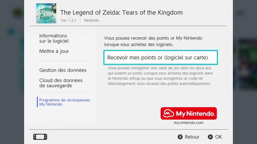 Où se rendre pour collecter les points Nintendo or d'un jeu acheté en version physique.